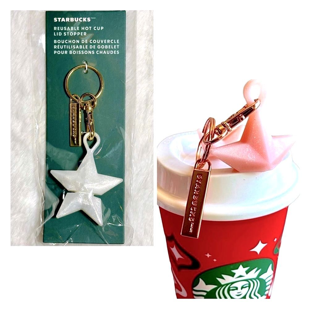 🌟 NIP STARBUCKS HOLIDAY 2024 STAR HOT CUP LID STOPPER KEYCHAIN ORNAMENT